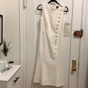 NEVER WORN Banana republic midi dress. Crew neck. Size 2. White / ivory